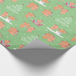 Papel de embrulho de Natal alegre e fofo de rena