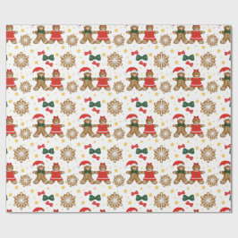 Papel de embrulho de Natal Amigos de Pão de Mel