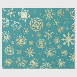 Papel de embrulho de Natal Aqua & Teal com Acentos