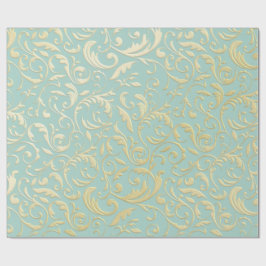 Papel de embrulho de Natal Aqua & Teal com Acentos