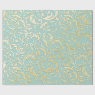 Papel de embrulho de Natal Aqua & Teal com Acentos