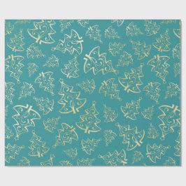 Papel de embrulho de Natal Aqua & Teal com Acentos