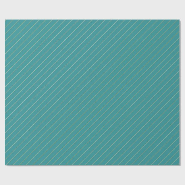 Papel de embrulho de Natal Aqua & Teal com detalhe (Aberto)