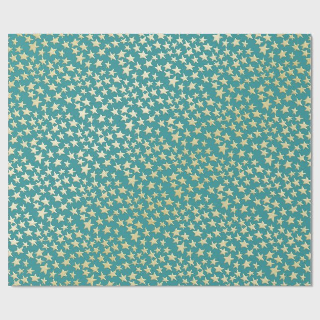 Papel de embrulho de Natal Aqua & Teal com detalhe (Aberto)