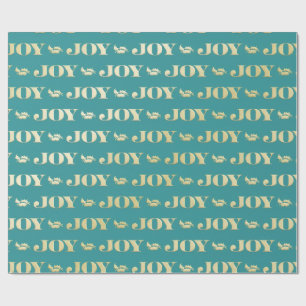 Papel de embrulho de Natal Aqua & Teal com detalhe