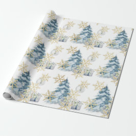 Papel de embrulho de Natal azul
