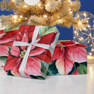 Papel de embrulho de Natal Big Poinsettia