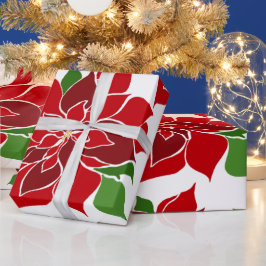 Papel de embrulho de Natal Big Poinsettia