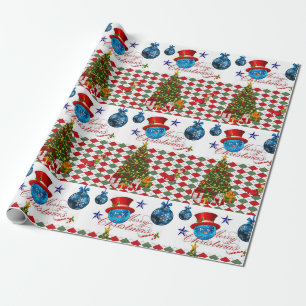 Papel de embrulho de Natal Bolas Azuis