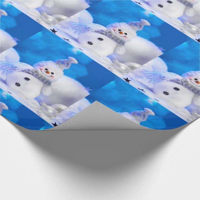 Papel de embrulho de Natal/Boneco de neve (Ponta)