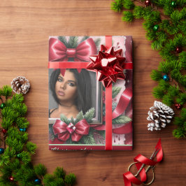 Papel de embrulho de Natal bonito com foto