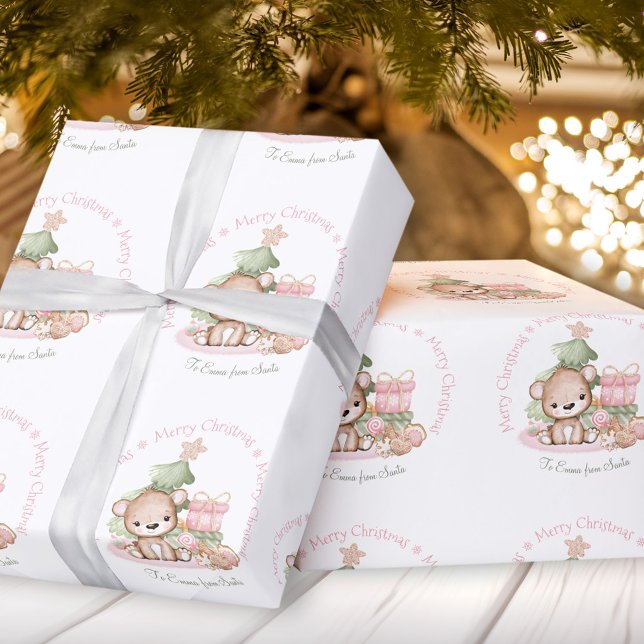 Papel de embrulho de Natal bonito para a Menina (Cute Christmas wrapping paper for Baby Girl)