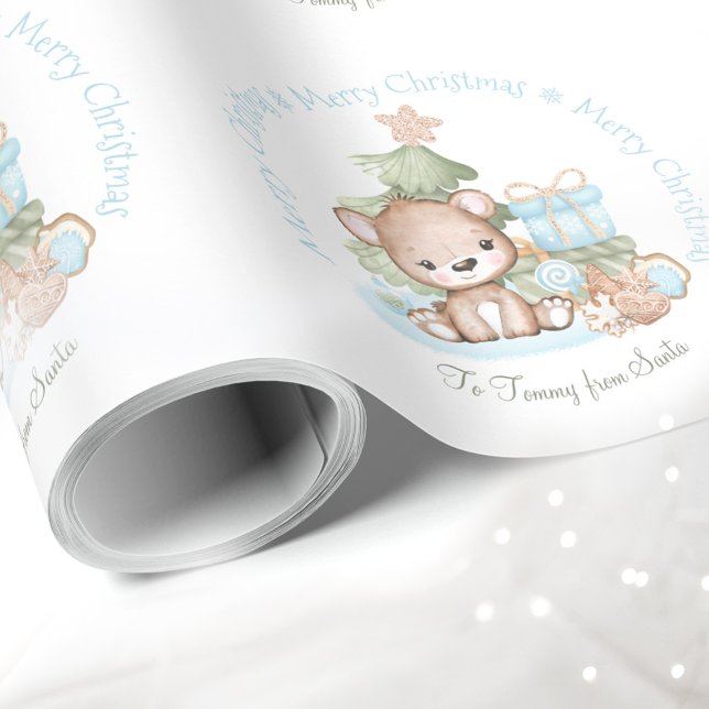 Papel de embrulho de Natal bonito para o nome de B (Cute Christmas wrapping paper for Baby Boy name)