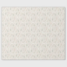 Papel de embrulho de Natal botânico neutro suave