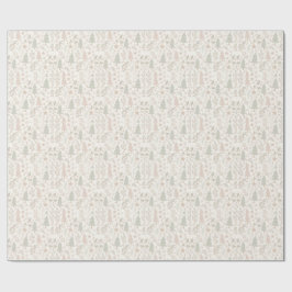 Papel de embrulho de Natal botânico neutro suave
