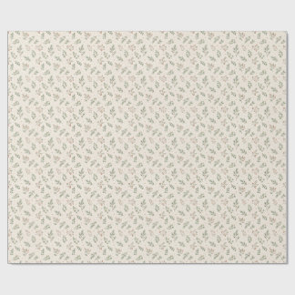 Papel de embrulho de Natal botânico Sage Noel