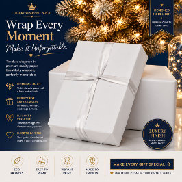 Papel de embrulho de Natal Branco Elegante