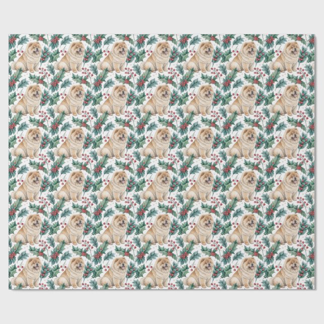 Papel de embrulho de Natal Chow Chow (Aberto)