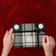 Papel de embrulho de Natal Clássico Monograma Xadr