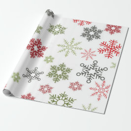 Papel de embrulho de Natal Colorido Flocos de Neve