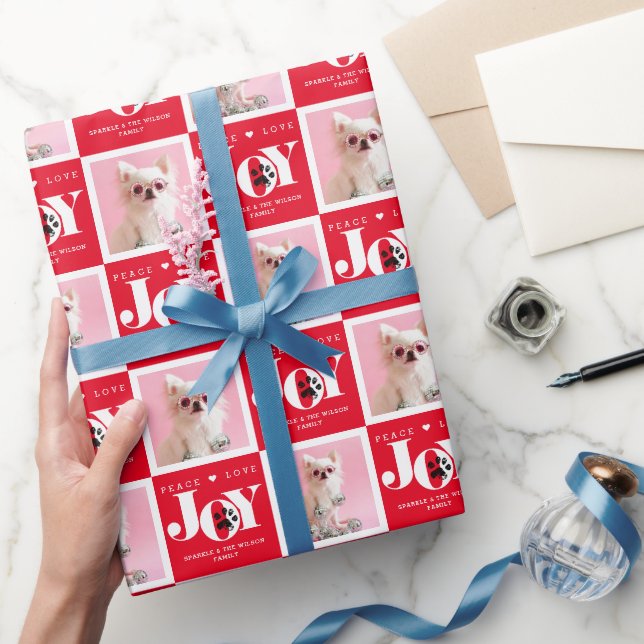 Papel de embrulho de Natal com 2 fotos personaliza (Presentear)