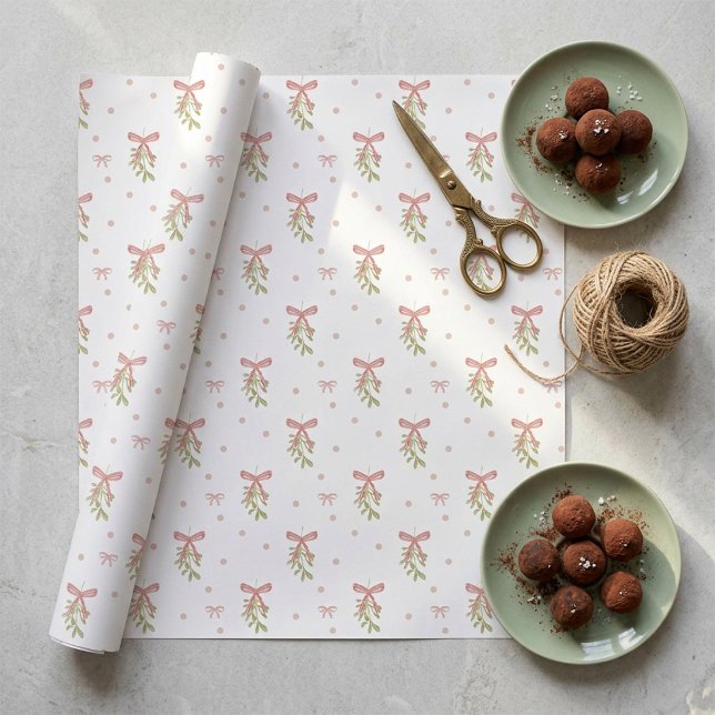 Papel de embrulho de Natal com Arco de visco em aq (Criador carregado)