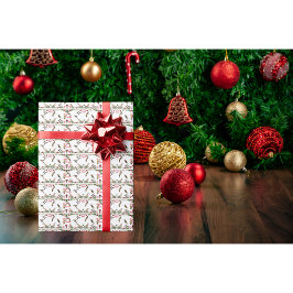 Papel de embrulho de Natal com beija-flor
