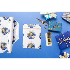 Papel de embrulho de Natal com beija-flor
