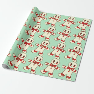 Papel de embrulho de Natal com biscoitos de menta