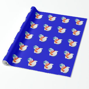 Papel de embrulho de Natal com boneco de neve pers