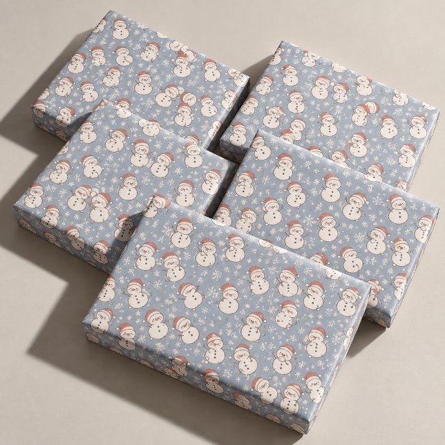 Papel de embrulho de Natal com Bonecos de Neve e F (Criador carregado)