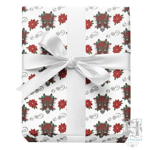 Papel de embrulho de Natal com burro floral