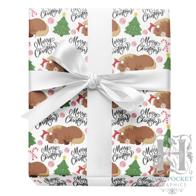 Papel de embrulho de Natal com cavalos (Criador carregado)