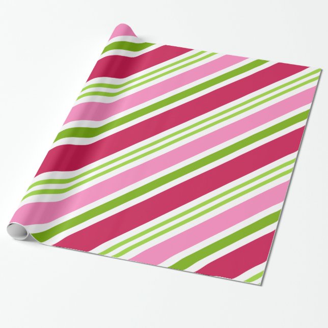Papel de embrulho de Natal com cor-de-rosa retrô e (Desenrolado)