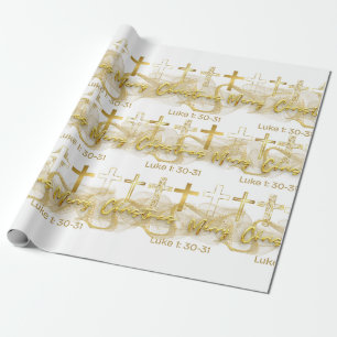 Papel de embrulho de Natal com Cruz Cristã