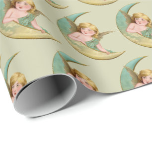 Papel de embrulho de Natal com design de anjo vito