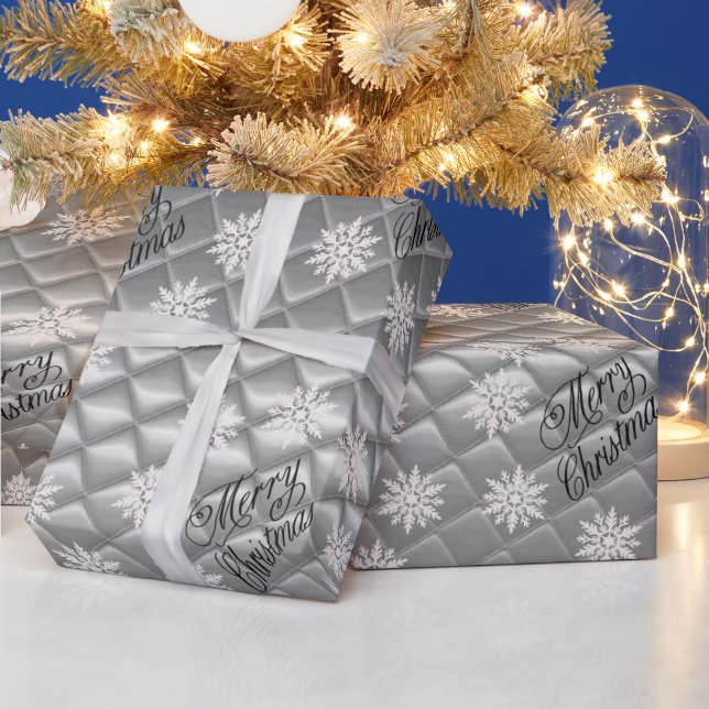 Papel de embrulho de Natal com efeito 3D prateado (Feriados)