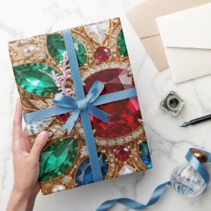 Papel de embrulho de Natal com floco de neve luxuo