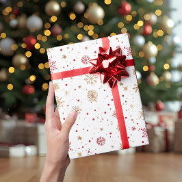 Papel de embrulho de Natal com floco de neve verme