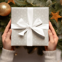 Papel de embrulho de Natal com flocos de neve bege