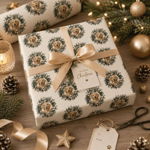 Papel de embrulho de Natal com foto de animal de e