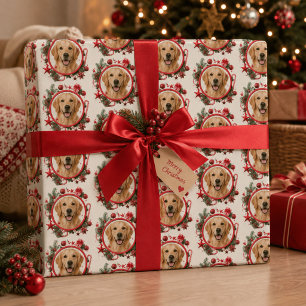 Papel de embrulho de Natal com foto de animal de e