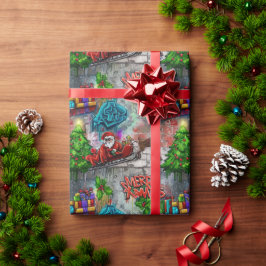 Papel de embrulho de Natal com grafite