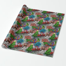 Papel de embrulho de Natal com grafite