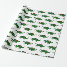 Papel de embrulho de Natal com jacaré