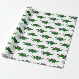 Papel de embrulho de Natal com jacaré