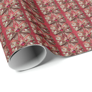 Papel de embrulho de Natal com laço vermelho