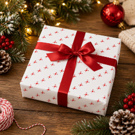 Papel de embrulho de Natal com padrão de cana-de-a