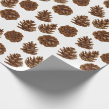 Papel de embrulho de Natal com pínus
