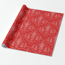 Papel de embrulho de Natal com quebra-nozes de giz